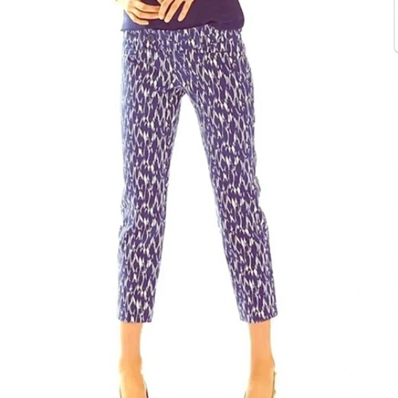 Lilly Pulitzer Sz 0 "New School" Crop Capri Pants - Picture 1 of 12